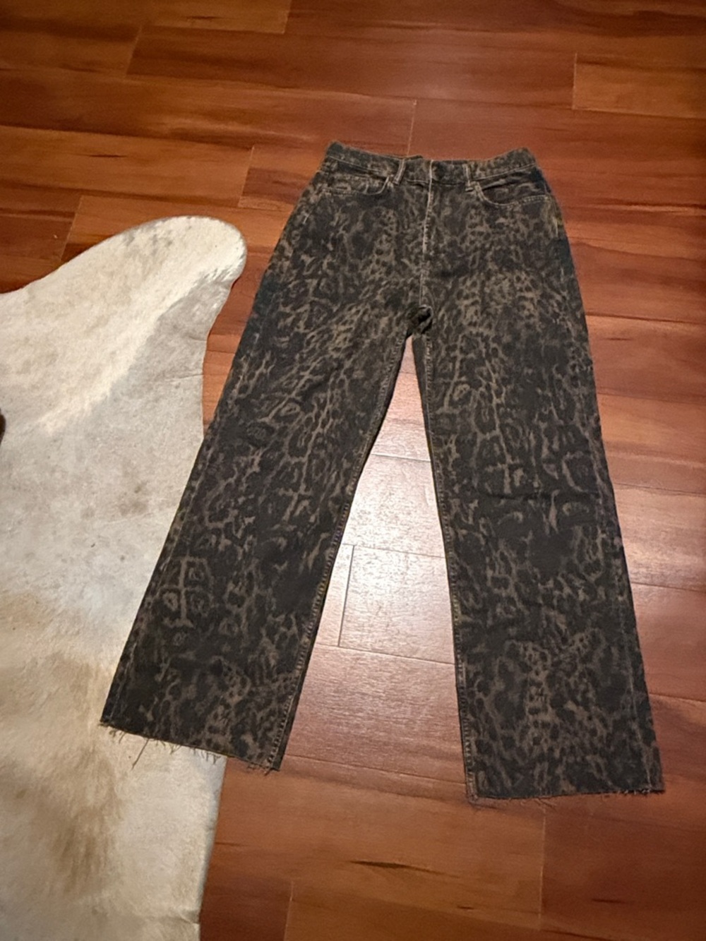 AllSaints Blake Jeans in Brown and Black Leopard Sz w28